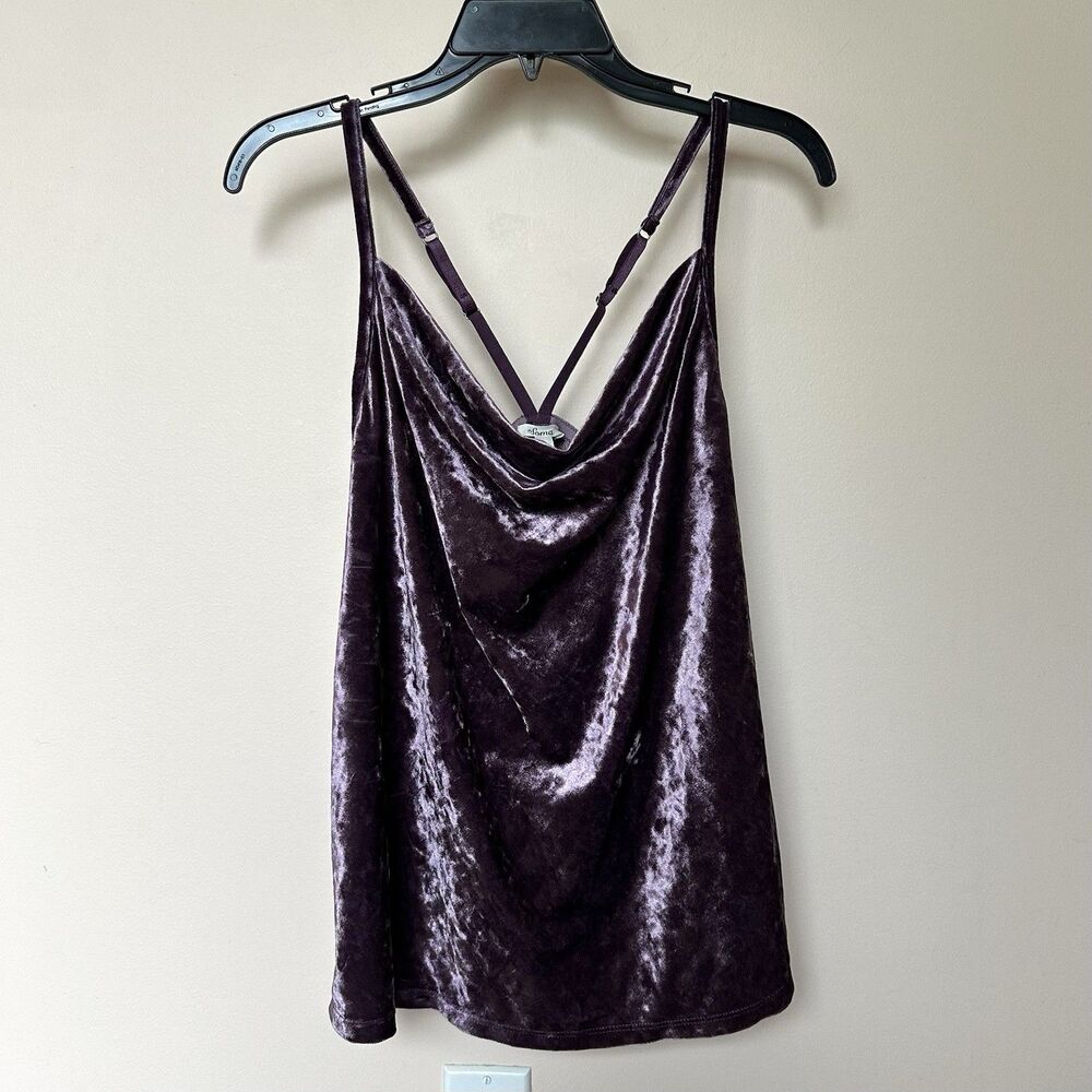 Soma Velvet Cami Tank Top Lg Purple Plum Whimsigoth Luxe Soft Grunge Y2K
